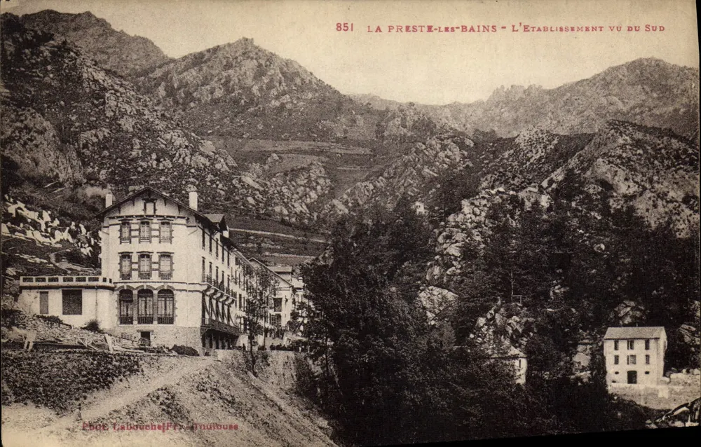 La Preste-les-Bains - A Instalação vista do Sul — Éd. Tabouche Frères, Toulouse, n° 851 - Frente