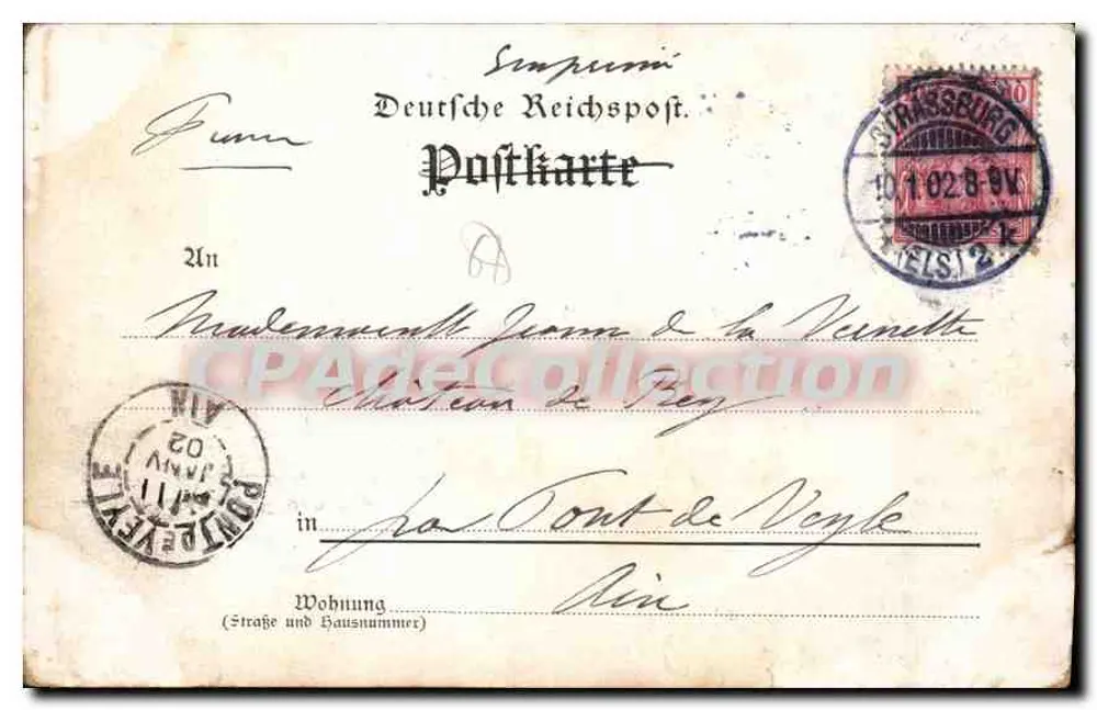 Strasbourg — vista dos pontes cobertas — editor C. Anzinger, n° 96 - Verso