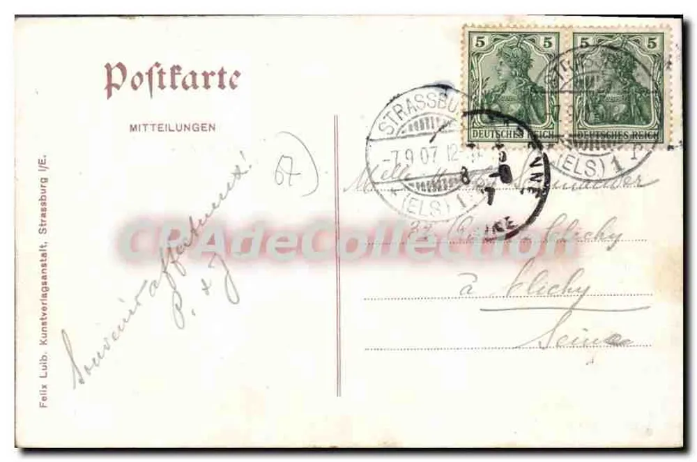Strasbourg - Ansicht vom Imperiumsplatz — Verlag Felix Luib, n° 4216 - Rückseite