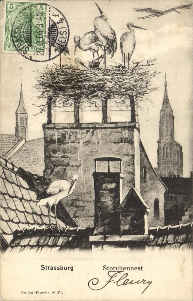 Strassburg — Nid d'hirondelles (Nid de andorinhas) — Fleury, editor, número de série não visível - Frente