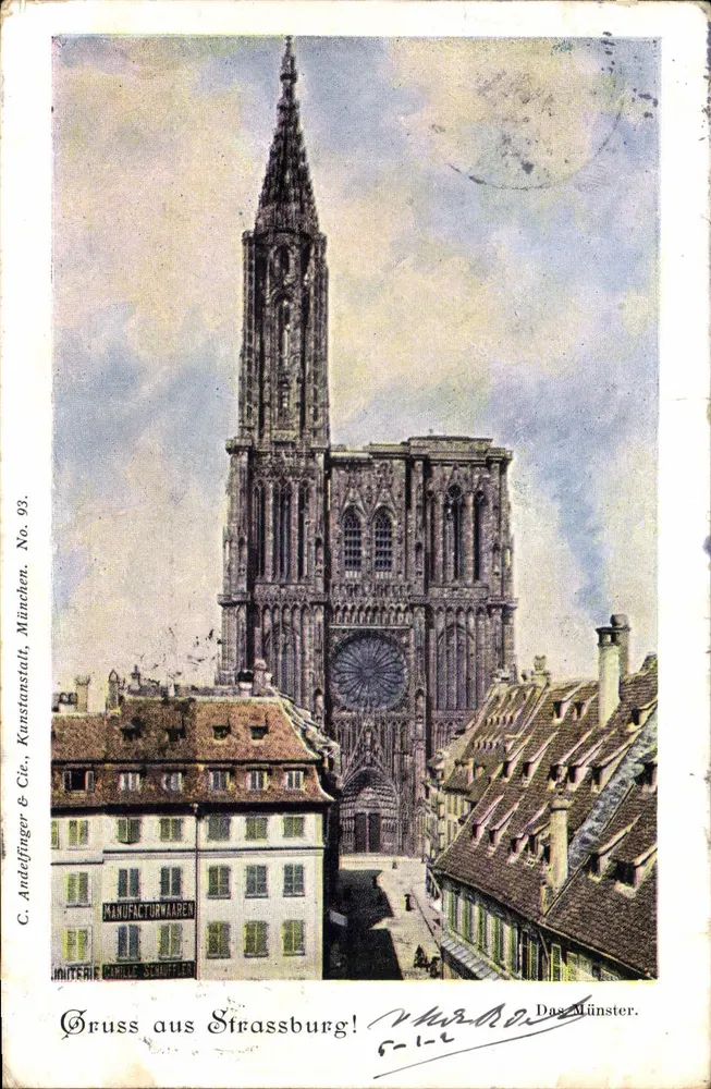 Strasbourg — Catedral de Nossa Senhora — C. Andelfinger & Cie, München, No. 93 - Frente