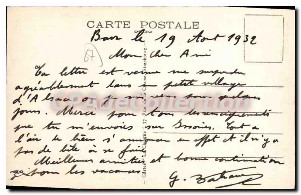 Barr — Vista tomada desde el Castillo de Audlau — Tarjeta postal antigua de Collection - Reverso