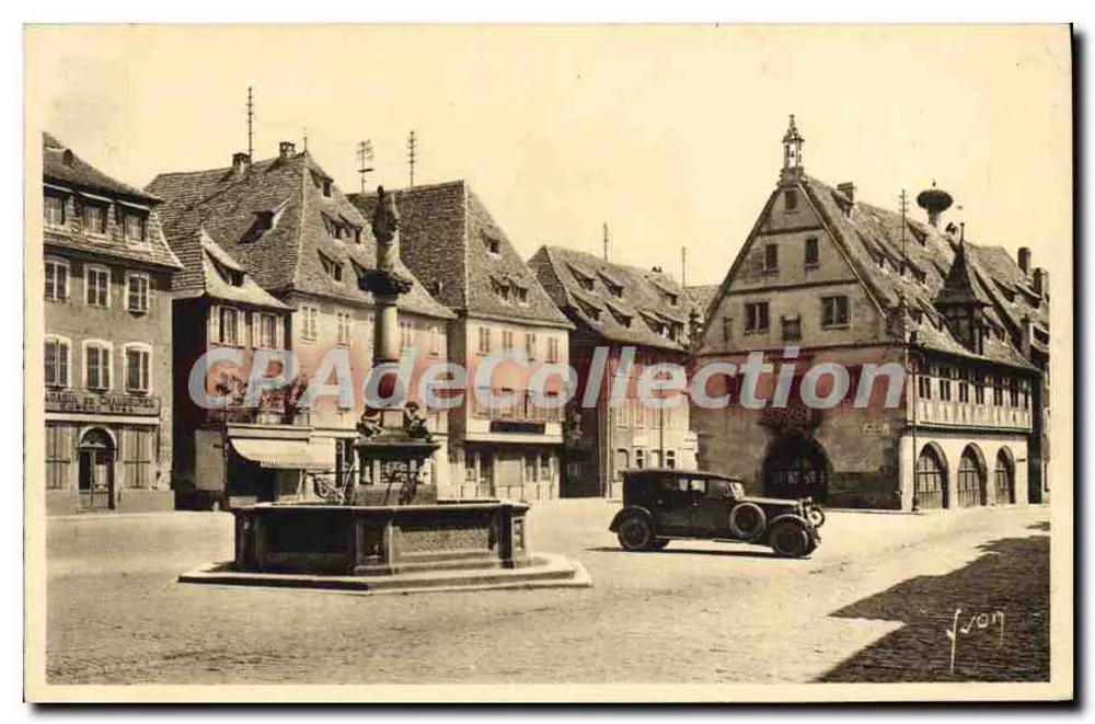 Obernai (Bas-Rhin) — Marktplatz und Fontäne Sainte-Odile — Les Éditions d'Art 'La Douce France', Paris - Vorderseite