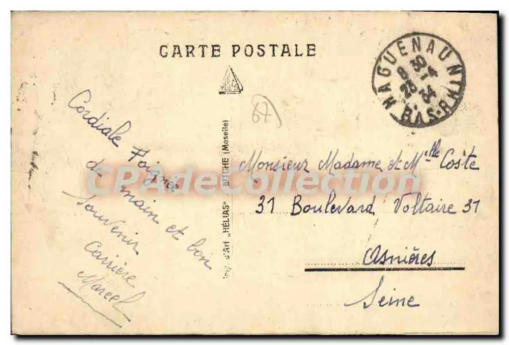 Haguenau — Barrio Dahlmann — Los casernamientos - Reverso