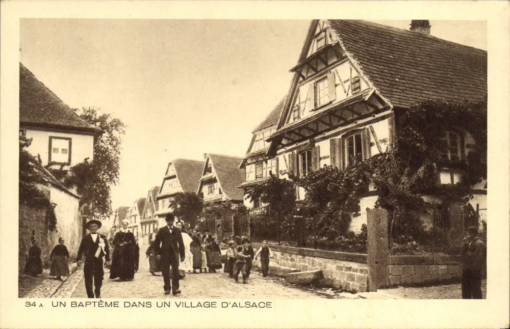 Un battesimo in un villaggio dell'Alsazia — 34a — Editore: Les Beaux Sites de France - Recto