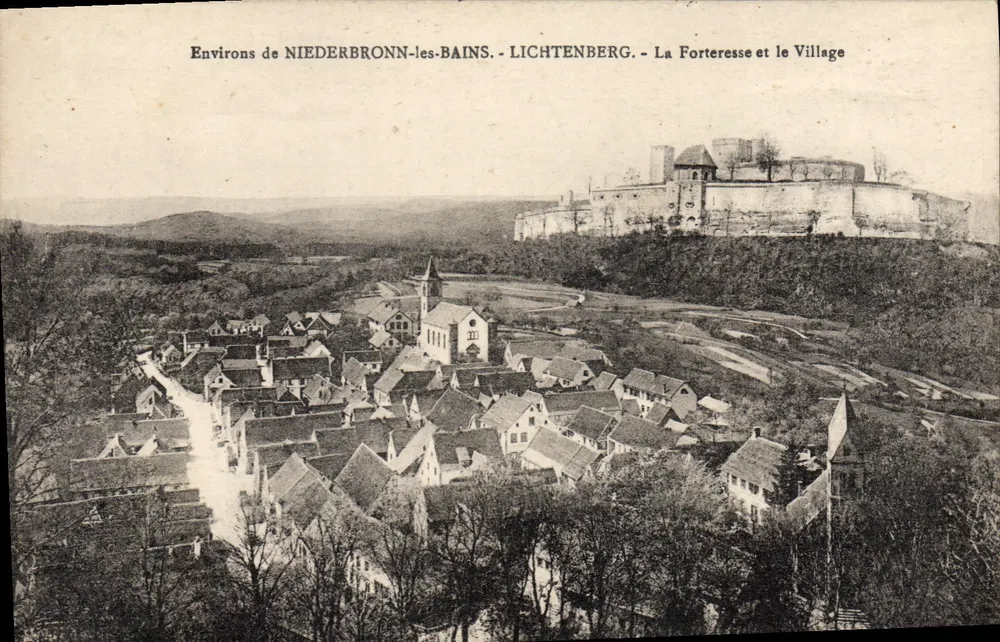Lichtenberg - Die Festung und das Dorf — Umgebung von Niederbronn-les-Bains — Verlag G. Singler - Vorderseite