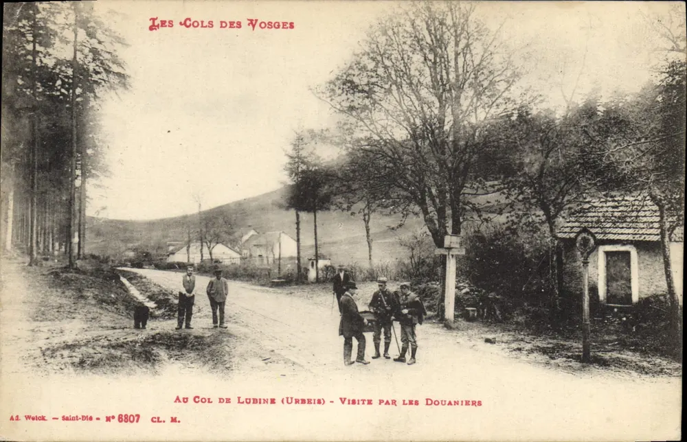 Col de Lubine (Urbeis) — Visita de los aduaneros — A.D. Welck, Saint-Dié, n° 8807 - Anverso