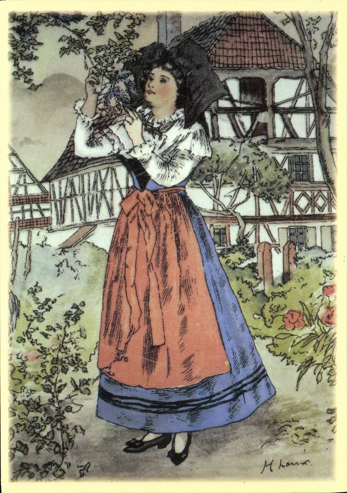Katholische Frau des Kochersbergs — Henri Loux (1873-1907) — Éditions d'Art des Romains, Straßburg - Vorderseite