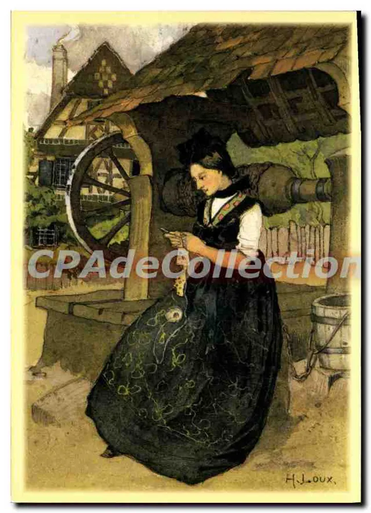 Protestantische Frau aus dem Norden der Elsass — Henri Loux (1873-1907) — Éditions d'Art des Romains, Straßburg - Vorderseite