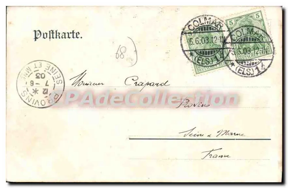 Colmar — Fontaine Schwendi — Luxemburger graphische Kunstanstalt, Série VIII, No. 147 - Verso