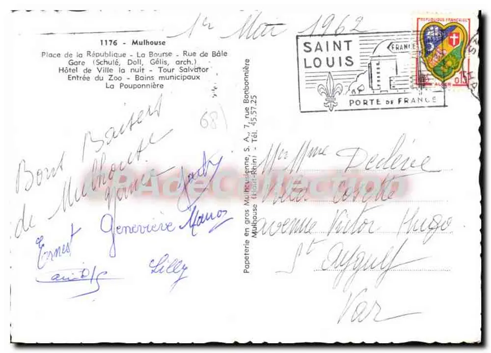 Mulhouse — Lembrança de Mulhouse — CFAdecollection - Verso
