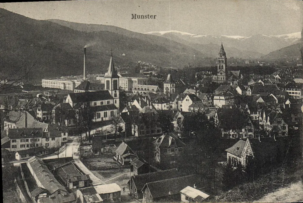 Munster — vista aérea — Felix Lath, editor, Strasbourg - Frente