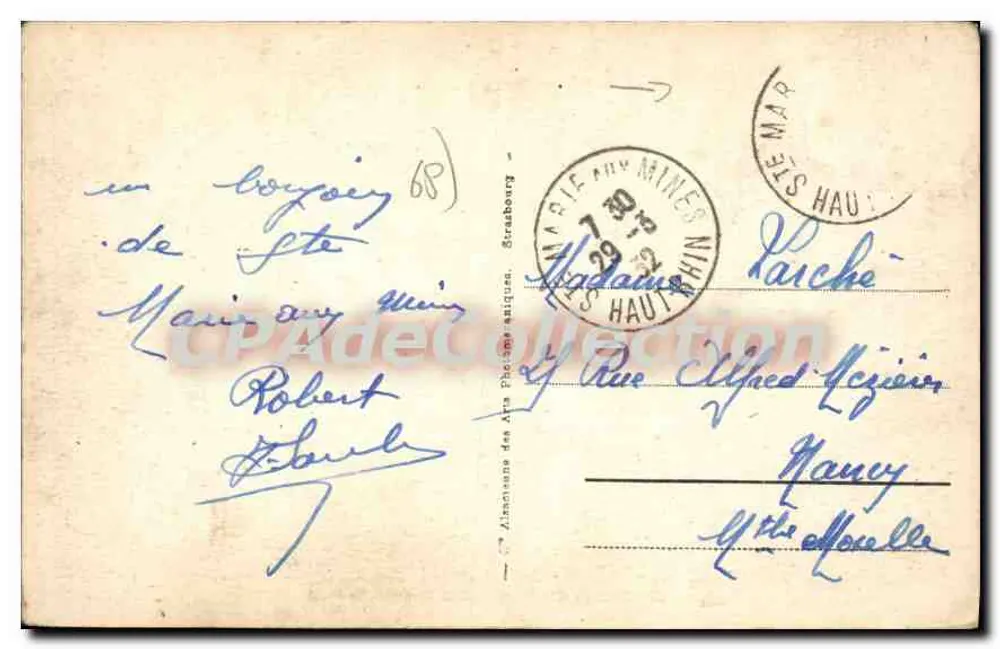 COL de Ste-MARIE e o Castelo de Faite — Bilhete postal antigo n°23 — editor Bilhete postal antigo - Verso