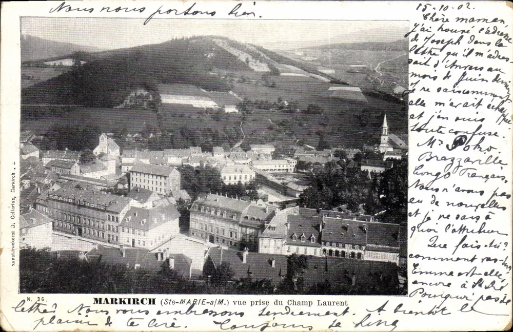 Markirch (Ste-Marie-a/M.) — vista tirada do Champ Laurent — D. Collarius, N. 36 - Frente