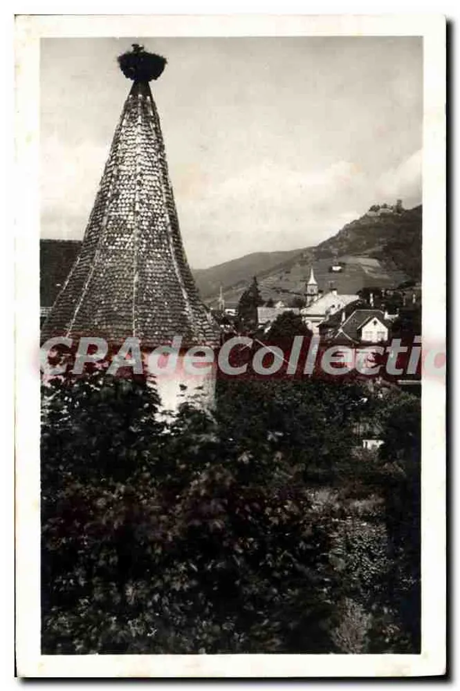 Ribeauvillé — Alte Turm mit Storchennest — Félix LUIB, Fotograf, Straßburg - Vorderseite