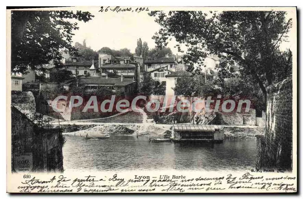 Lyon - A Ilha Barba — vista do ponte e do cais — editor B. V. Paris, n° 680 - Frente
