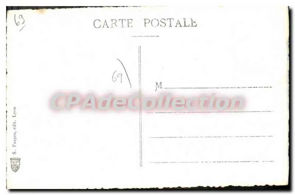 Vista tirada de St-Rambert sobre a Saône — Série As Velhas Estampas de Lyon — n°33 — editor S. Farges, Lyon - Verso