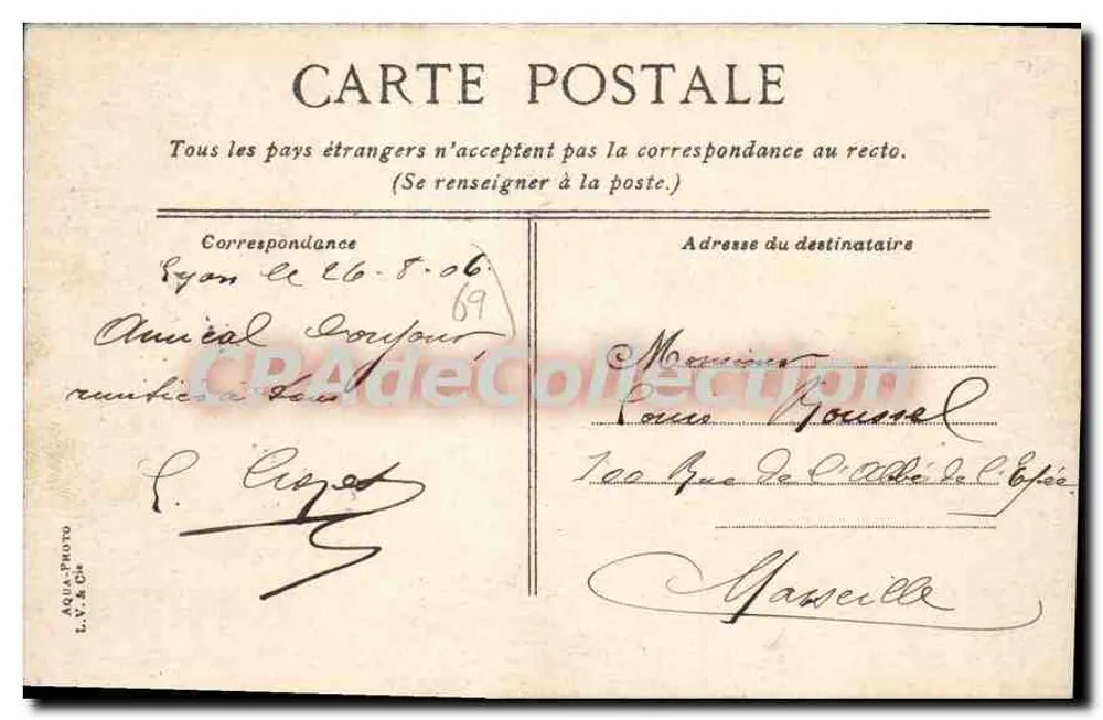 Lyon - A subida do Amphitéatro — editor L. V. R. C. A. - Verso