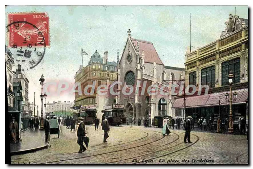 Lyon: Die Place des Cordeliers — Verlag L.V. Bovy, Nr. 58 - Vorderseite