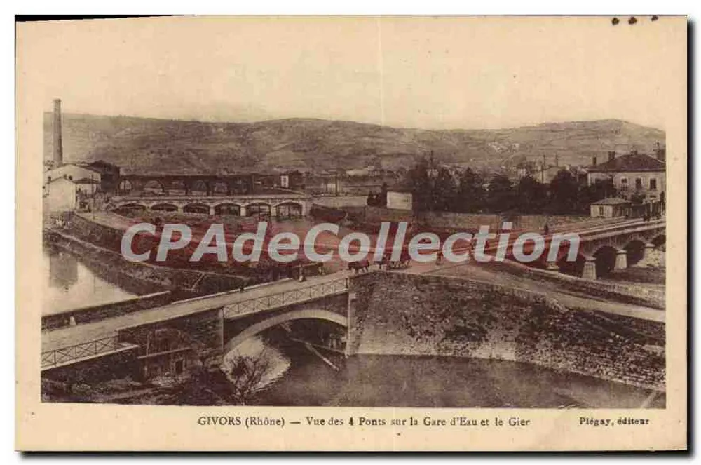 GIVORS (Rhône) — Ansicht der 4 Brücken über die Wasserstation und den Gier — Plégay, Verlag - Vorderseite