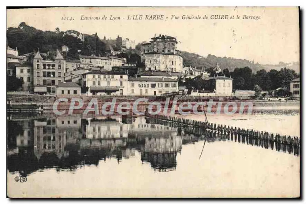 Um Lyon - Île Barbe - Allgemeiner Blick auf Cuire und den Staudamm - Vorderseite