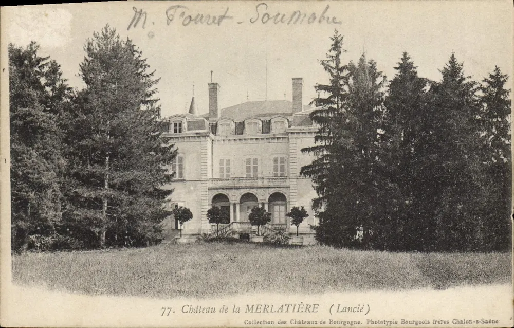 Kasteel Merlatière — Lancié — Fototypie Bourgeois frères Chalon-a-Saône - Voorkant