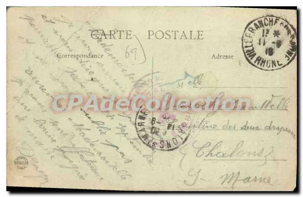 Villefranche (Rhône) — Der Durchgang des "Parisien" bei Fraus — B.F., Paris - Rückseite