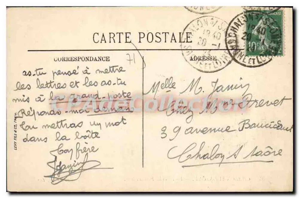 Chalon-sur-Saône — Place de Port-Villiers — E. Lemoine, Verlag - Rückseite