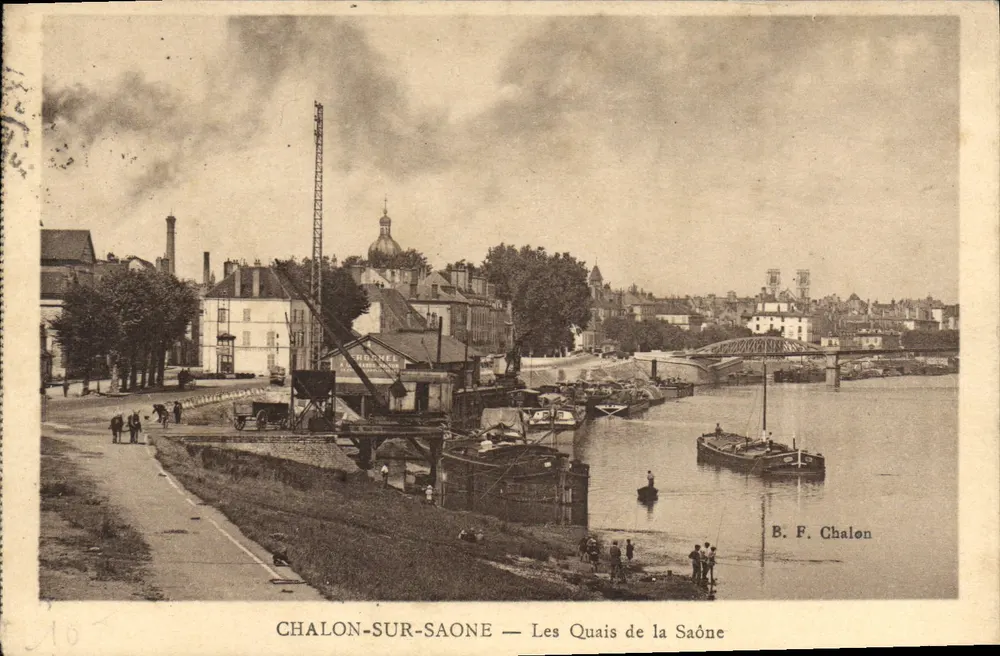 Chalon-sur-Saône — Os Quais da Saône — B. F. Chalon - Frente