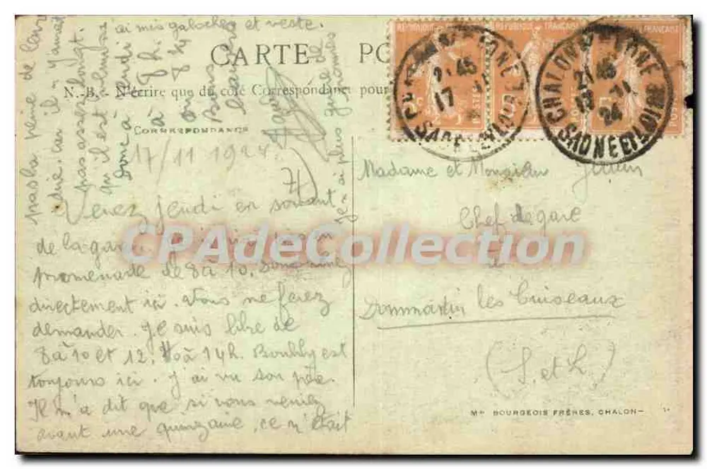 Chalon-sur-Saône — Boulevard de la République — Edição das Galerias Modernas - Verso