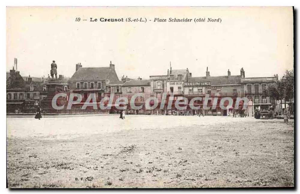 Le Creusot (S.-et-L.) - Place Schneider (lado Norte) — B. F. 200 - Frente