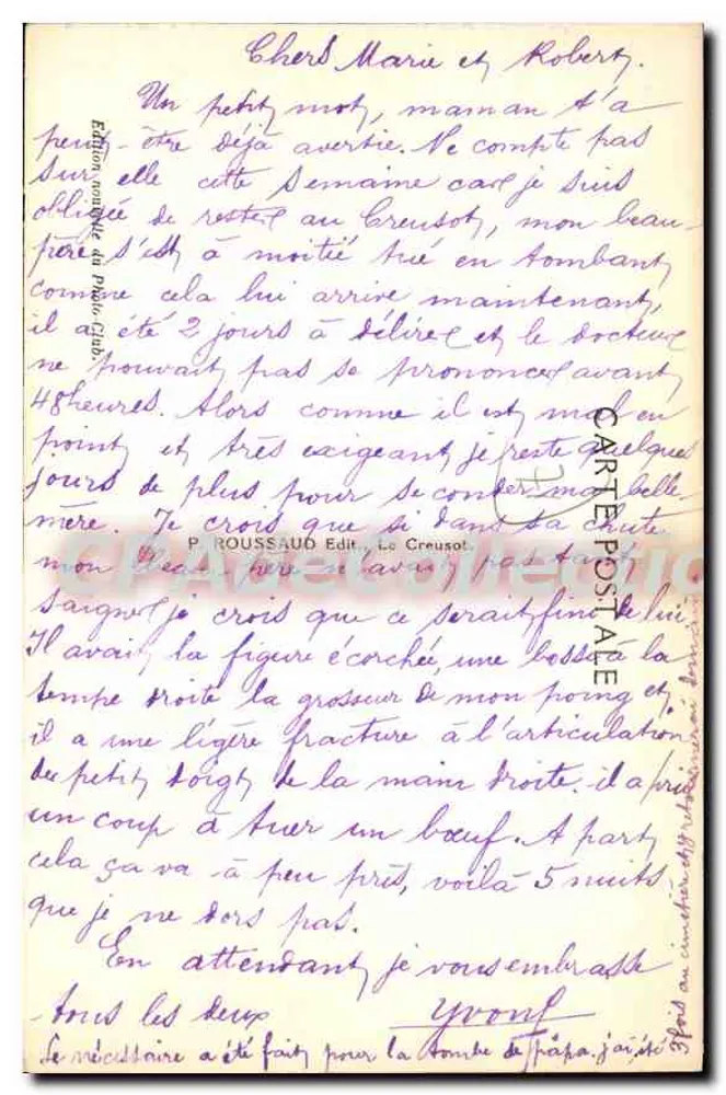 Le CREUSOT — O Monument dos Mortos — CPAdeCollection - Verso