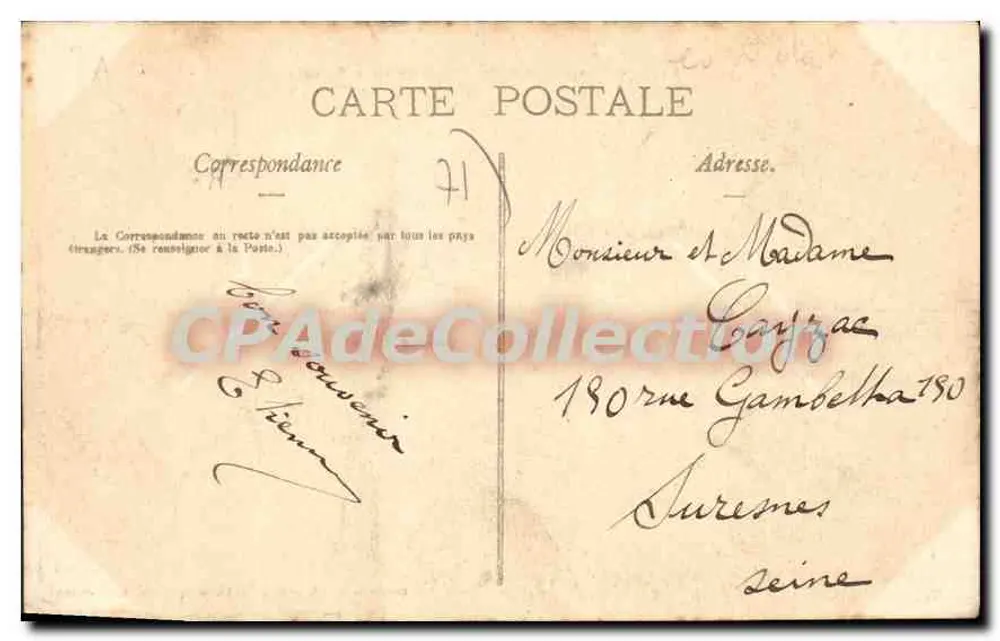 Le Creusot - Bairro dos Riaux chamado os « Baraques » — Coleção do Photo-Club, editado por Ch. Martet, Le Creusot - Verso