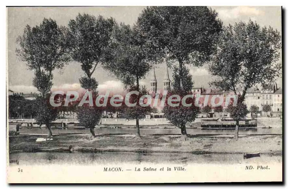 Macon — A Saône e a Cidade — ND. Fot. - Frente