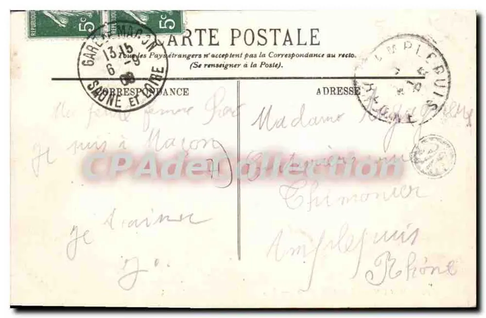 Macon — O Hotel de Ville — LL. n° 52 - Verso