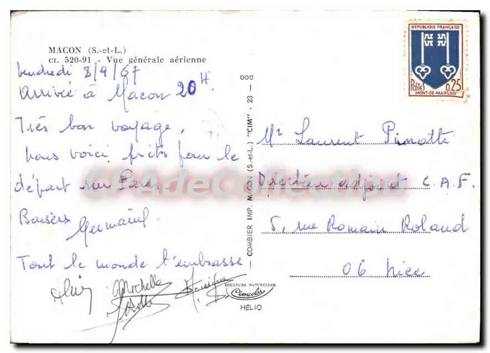 Macon (S.-et-L.) — Visão geral aérea — Combière Imp. (S.-et-L.) - Verso