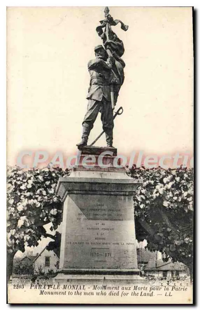 Paray-le-Monial - Denkmal für die Toten der Vaterlandsliebe — LL, n° 2203 - Vorderseite