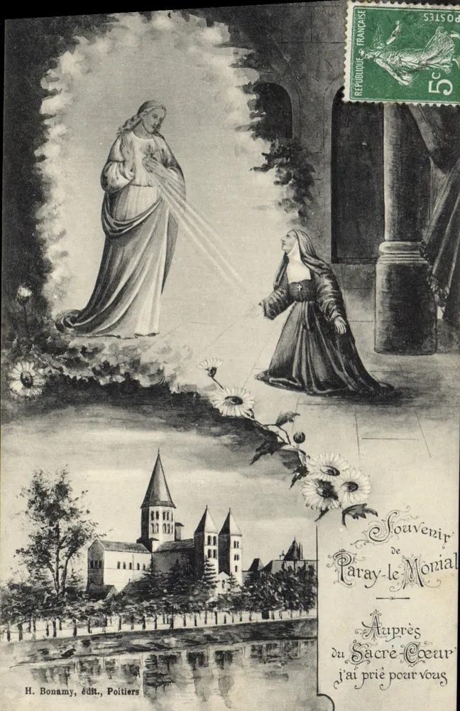 Erscheinung der Jungfrau der Heiligen — Erinnerung an Paray-le-Monial — H. Bonamy, Verlag, Poitiers - Vorderseite