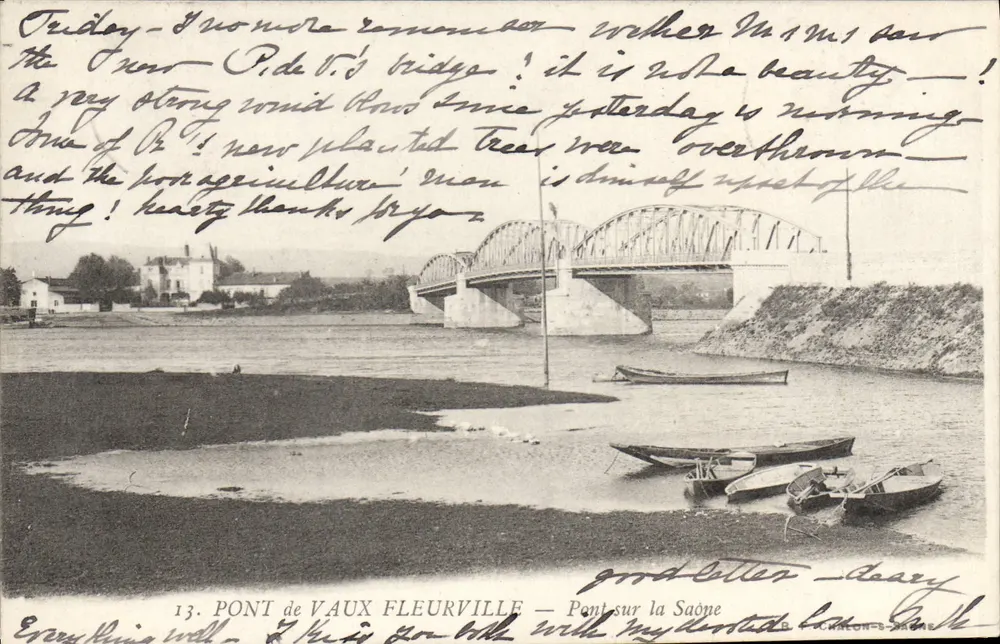 Brücke von Vaux-Fleurville — Brücke über die Saône — Verlag P. LONDON-BRUME, Nr. 13 - Vorderseite