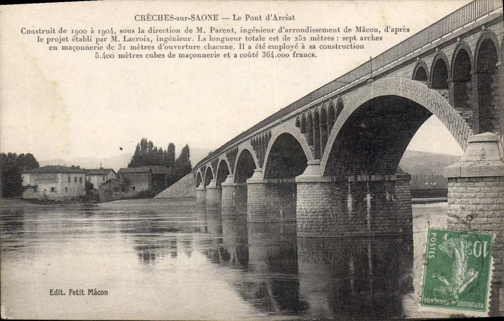 Crêches-sur-Saône — El Puente de Arciat — Edit. Petit Mâcon - Anverso