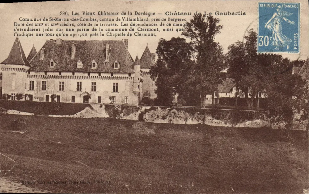 Castelo de La Gaubertie — Os Velhos Castelos da Derdeigne — Edição Vues anciennes Léon Guéde, Libourne - Frente