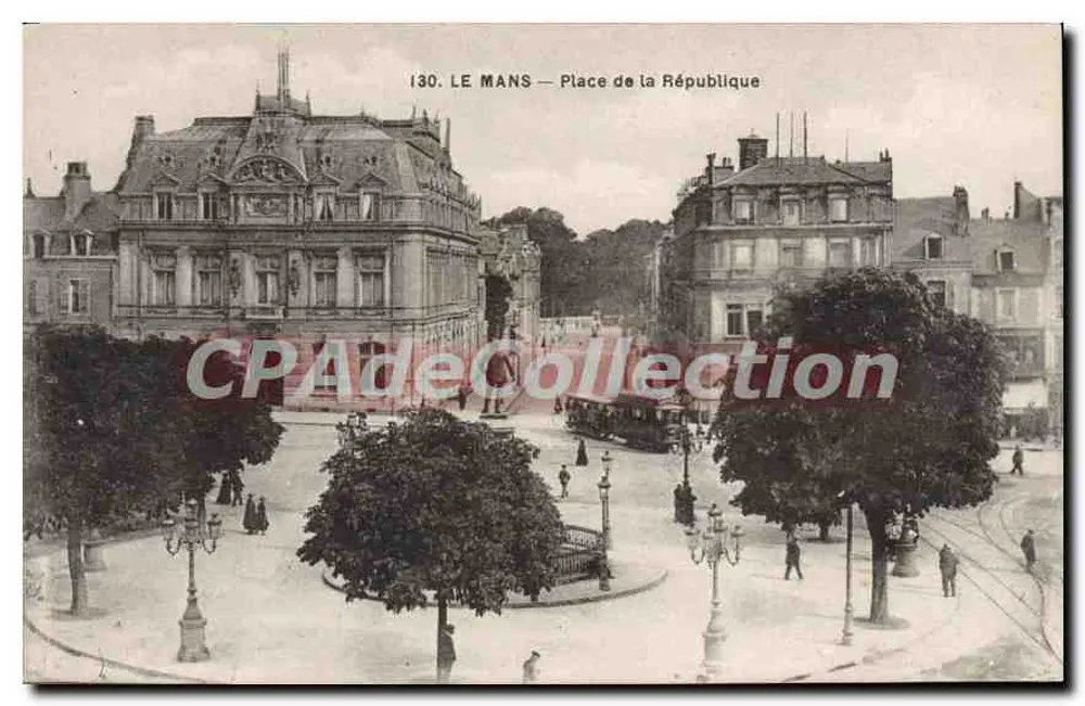 Le Mans — Praça da República — Editor A. Dolbeau, Le Mans - Frente