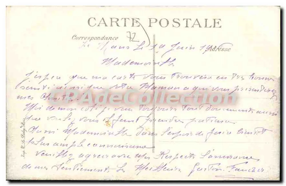 Le Mans — Ansicht vom Quai Ledru-Rollin — Unbekannter Verlag, Nr. 39 - Rückseite