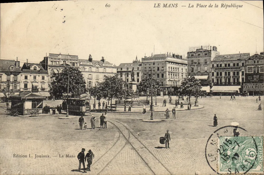 Le Mans — A Praça da República — Edição L. Joniaux - Frente