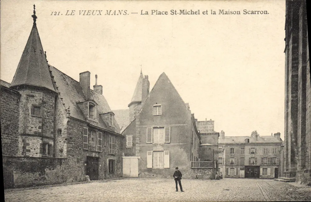 Alt Le Mans — Platz St-Michel und das Haus Scarron — Verlag: Pelorce, Nr. 121 - Vorderseite