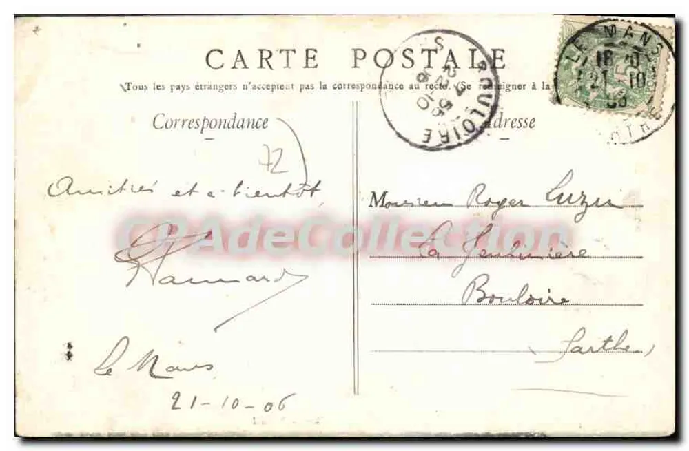 A Escada da Grande Porta (velho Le Mans) — Le Mans — Edição N.C. n°70 - Verso