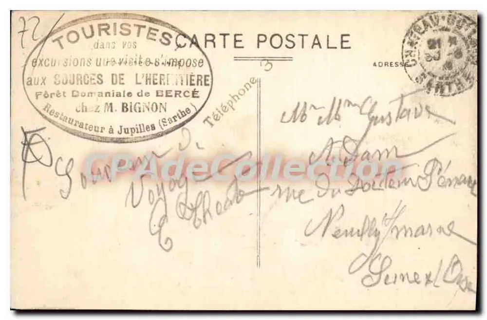 Floresta de Bercé (Sarthe) - L'Hermitière — Fot. J. Mérel - Château-du-Loir, n° 1657 - Verso