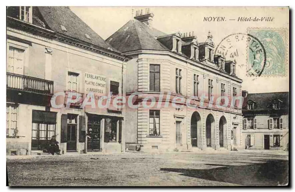 Noyen-sur-Sarthe — Hotel de Ville — Fototipo J. Bourrout, Le Mans - Frente
