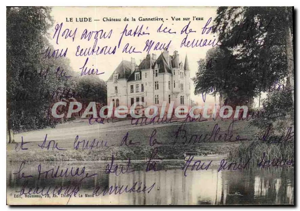 Le Lude — Château de la Gannetière — Blick über das Wasser — Edit. Rousseau, 79, Av. Thiers, Le Mans - Vorderseite