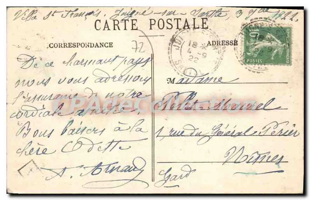 SABLE-sur-SARTHE — Allgemeiner Blick auf die Stadt — Mailloch, phot. - Rückseite